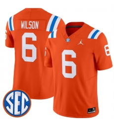 Men Florida Gators  6 Dallas Wilson Orange  1960s Throwback  F U S E  Vapor Limited Stitched Football Jersey