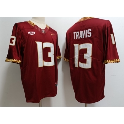 Florida State Seminoles Jordan Travis #13 Red Stitched Football Jersey