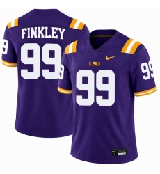 Men LUS Tigers 99 Finkley Purple Stitched NCAA Football Stitched Jersey Men LUS Tigers 99 Finkley Purple Stitched NCAA Football Stitched Jersey