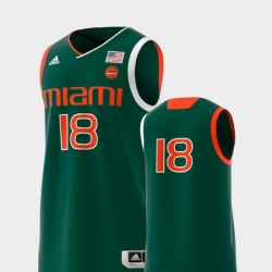 Men Miami Hurricanes Green Basketball Swingman Adidas Replica Jersey