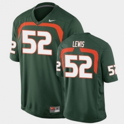 Men Miami Hurricanes Ray Lewis Game Green College Football Jersey