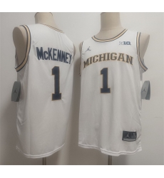 Men Michigan Wolverines 1 Trey McKenney White 2026 Vapor Limited Stitched Football Jersey Men Michigan Wolverines 1 Trey McKenney White 2026 Vapor Limited Stitched Football Jersey
