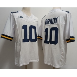 Men Michigan Wolverines #10 Tom Brady Ｗhite 2023 F U S E College Football Jersey