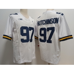 Men Michigan Wolverines #7 Aidan Hutchinson White 2023 F U S E Stitched NCAA Jersey
