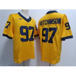 Men Women Youth Michigan Wolverines #7 Aidan Hutchinson Yellow 2023 F U S E Stitched NCAA Jersey