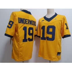 Michigan Wolverines #19 Bryce Underwood Yellow Stitched NCAA Football Jersey