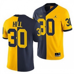 Michigan Wolverines 2021 22 Daxton Hill Navy Maize Split Edition College Football Jersey