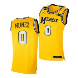 Michigan Wolverines Adrien Nunez Yellow Blm Social Justice Men Jersey
