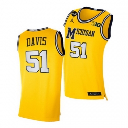 Michigan Wolverines Austin Davis Yellow Blm Social Justice Men Jersey