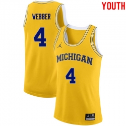 Michigan Wolverines Chris Webber Big Ten Regular Season Yellow Jersey