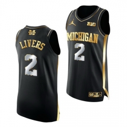 Michigan Wolverines Isaiah Livers 2021 March Madness Golden Authentic Black Jersey