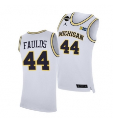 Michigan Wolverines Jaron Faulds 2021 Big Ten Regular Season Champions Blm White Jersey