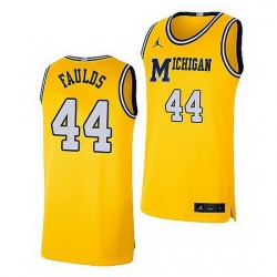 Michigan Wolverines Jaron Faulds Maize Retro Limited Basketball Jersey