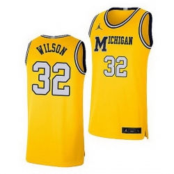 Michigan Wolverines Luke Wilson Maize Retro Limited Basketball Jersey