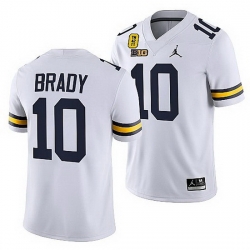Michigan Wolverines Tom Brady White Tm 42 Patch Oxford Strong Jersey