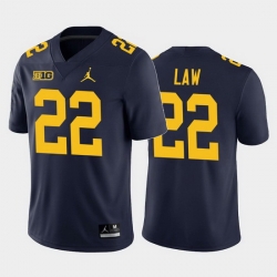 Michigan Wolverines Ty Law Navy Home Men'S Jersey