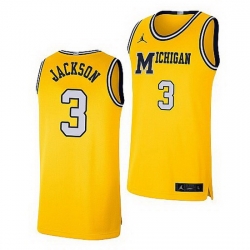 Michigan Wolverines Zeb Jackson Maize Retro Limited Basketball Jersey