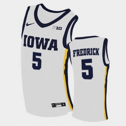 Men Iowa Hawkeyes C.J. Fredrick Home White College Basketball Jersey