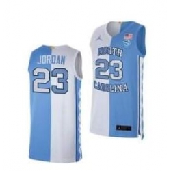 Men North Carolina Tar Heels Michael Jordan 2021 Blue White Split Edition Special Jersey