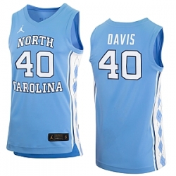 Men North Carolina Tarheels 40 Hubert Davis Blue basketball jerseys
