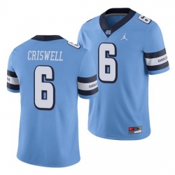 North Carolina Tar Heels Jacolby Criswell Carolina Blue College Football Men'S Jersey