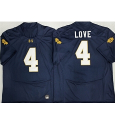 Men Notre Dame Fighting Irish  4 Jeremiyah Love Navy Blue Limited Stitched Jersey