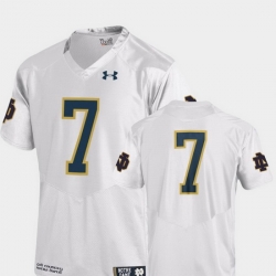 Men Notre Dame Fighting Irish 7 White Alumni Football Game Finished Replica Jersey