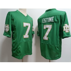 Men Notre Dame Fighting Irish Audric Estime #7 Green 2023 Stitched Jersey