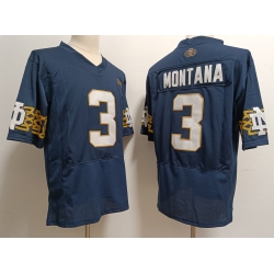 Men's Notre Dame Fighting Irish ##3 Joe Montana Blue Stitched Jersey