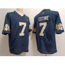 Notre Dame Fighting Irish Audric Estime #7 Navy Blue 2023 Stitched Jersey