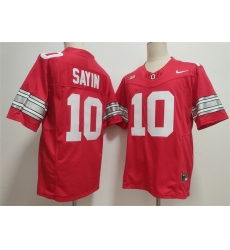 Men Ohio State Buckeyes  10 Julian Sayin Red F U S E  Limited Stitched Jersey