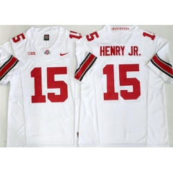 Men Ohio State Buckeyes  15 Chris Henry Jr White 2025 F U S E  Limited Stitched Jersey