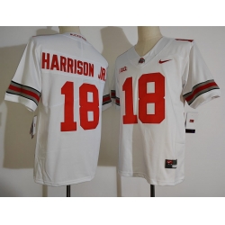 Men Ohio State Buckeyes 18 Marvin Harrison Jr. white College Football Jersey