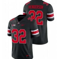 Men Ohio State Buckeyes TreVeyon Henderson #32 C.J. Stroud Scarlet Game Black Jersey
