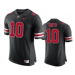Men's Ohio State Buckeyes #10 Troy Smith College Football Jersey Black Red
