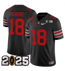 Men's Ohio State Buckeyes #18 Will Howard Black 2025 CFP Final Patch F.U.S.E. Vapor Limited Stitched Football Jersey