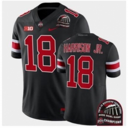 Youth Ohio State Buckeyes Marvin Harrison Jr. Black 2022 Rose Bowl Champions CFP Jersey