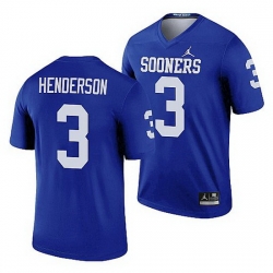 Oklahoma Sooners Mikey Henderson Blue Legend Men'S Jersey