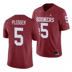 Oklahoma Sooners T.J. Pledger Crimson Game Men'S Jersey