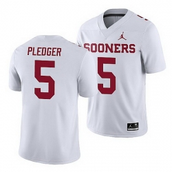 Oklahoma Sooners T.J. Pledger White Game Men'S Jersey