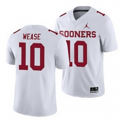 Oklahoma Sooners Theo Wease White Game Men'S Jersey