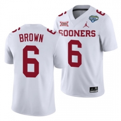 Oklahoma Sooners Tre Brown White 2020 Cotton Bowl Classic College Football Jersey