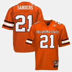 Men Oklahoma State Cowboys And Cowgirls Barry Sanders College Football Orange Jersey
