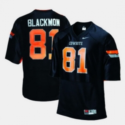 Men Oklahoma State Cowboys And Cowgirls Justin Blackmon College Football Black Jersey