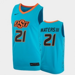 Men Oklahoma State Cowboys Lindy Waters Iii College Basketball Blue Jersey