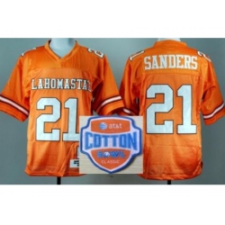 Oklahoma State Cowboys 21 Barry Sanders Orange Throwback College Football NCAA Jerseys 2014 AT & T Cotton Bowl Game Patch