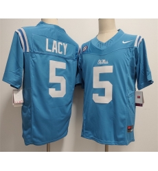 Men Ole Miss Rebels  5 Kewan Lacy Blue 2026 F U S E  Stitched jersey