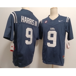 Ole Miss Rebels #9 Tre Harris III Navy F U S E Jersey