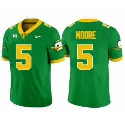 Men Oregon Ducks 5 Dakorien Moore Green Stitched Football Jersey