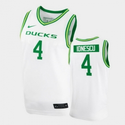 Men Oregon Ducks Eddy Ionescu College Basketball White Replica 2020 21 Jersey